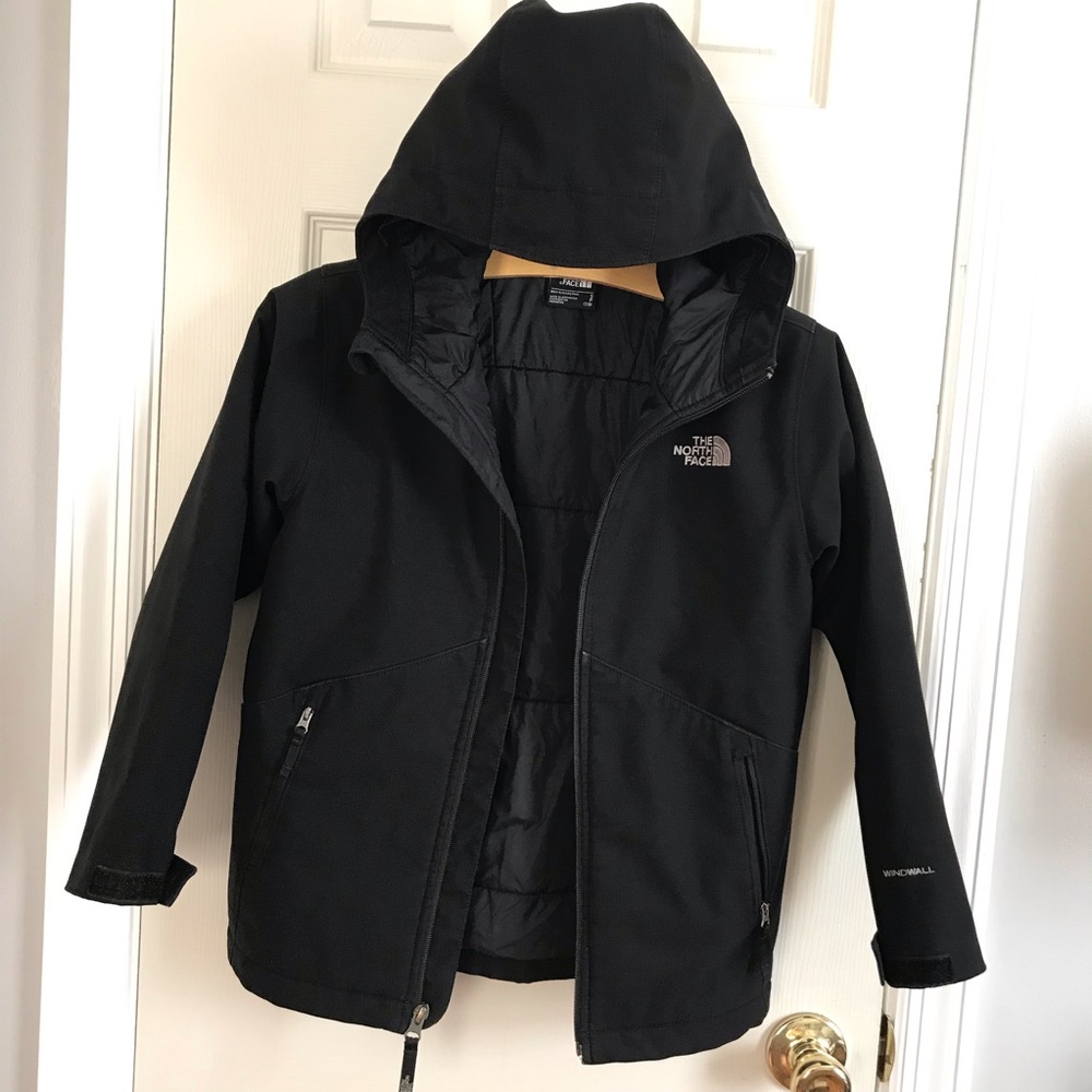 BOYS’ All Black The North Face APEX ELEVATION Winter Coat Size Small 7/8